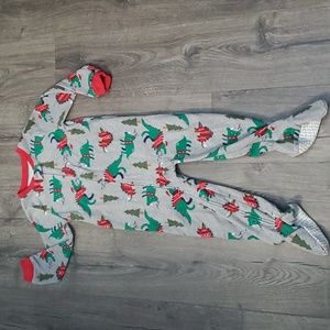 Carters Christmas dinosaur pajamas